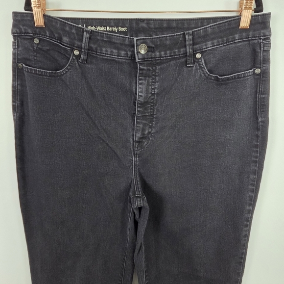 Talbots Flawless Five Pocket High-Rise Barely Boot Women's Black Jeans Size 16 - Picture 4 of 9